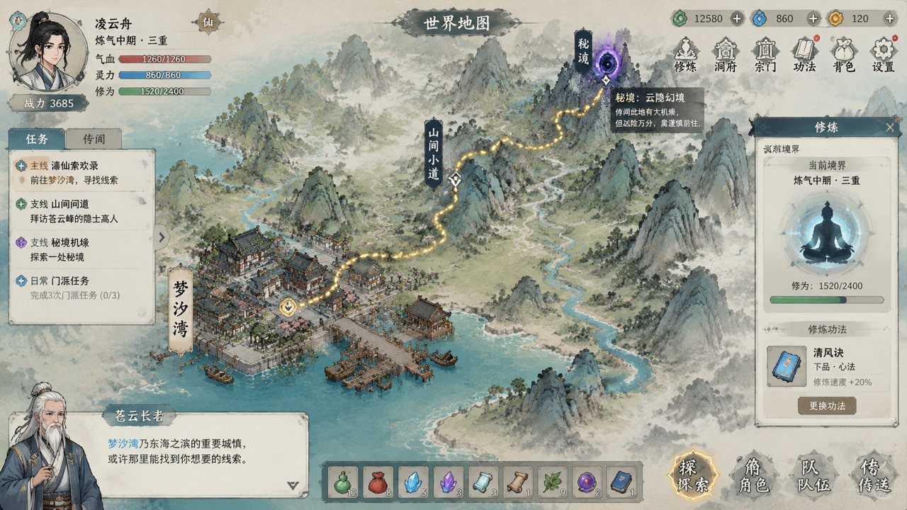 谪仙索欢录 地图探索 玩法截图 1